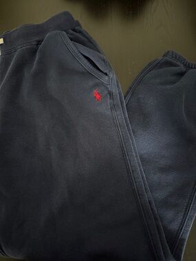 Polo Ralph Lauren Navy Sweatpants with Red Pony Embroidery